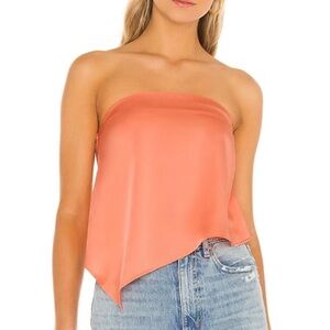 Superdown Coral Satin Crop Top